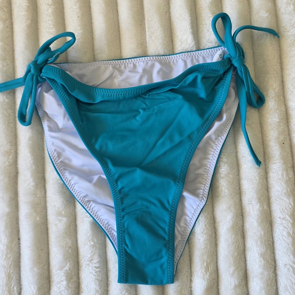 Teal Side-Tie Bikini Bottom